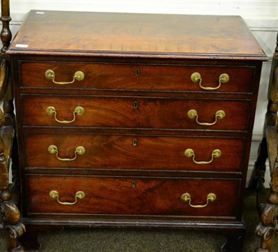 Lot 1408 - A 19th century mahogany four height chest of drawers of small proportions