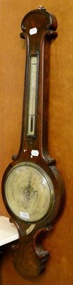 Lot 1409 - A rosewood wheel barometer inscribed S Holdsworth & Sons, New Wells, Nr Wakefield