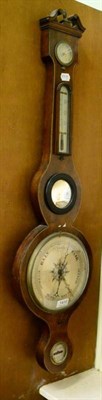 Lot 1410 - A 19th century string inlaid mahogany wheel barometer