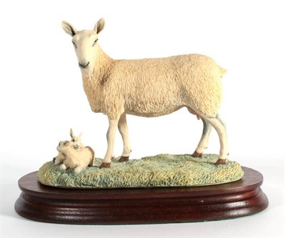 Lot 8 - ^ Border Fine Arts 'Blue Faced Leicester Ewe and Lambs' (Style One), model No. L31 by Ray...