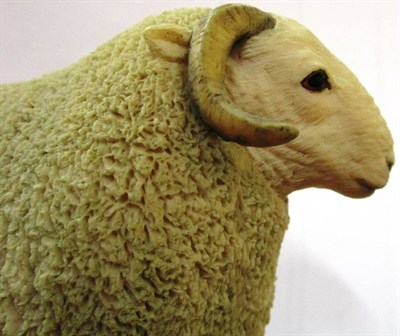Lot 14 - ^ Border Fine Arts 'Cheviot Ram', model No. L39 by Ray Ayres, limited edition 179/850, on wood base