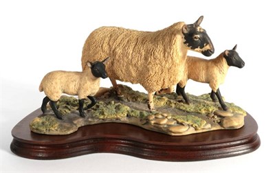 Lot 21 - ^ Border Fine Arts 'Mule Ewe and Lambs', model No. EG03 by Mairi Laing Hunt, limited edition...