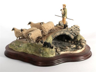 Lot 56 - Border Fine Arts 'Down from the Hills' (Shepherd, Sheep & Collie), model No. JH18 by Elizabeth...