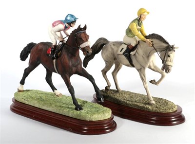 Lot 57 - Border Fine Arts 'Down to the Start' (Horse and Jockey), model No. B0965 by Anne Wall, bay...