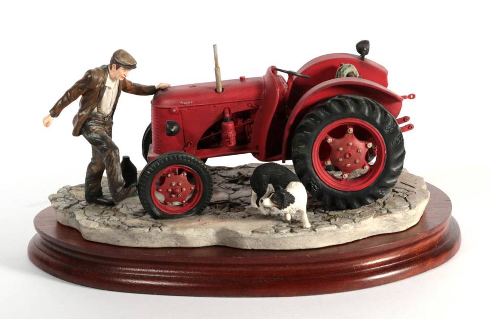 Lot 69 - Border Fine Arts 'Kick Start' (David Brown Cropmaster Tractor, Farmer and Collie), model No....