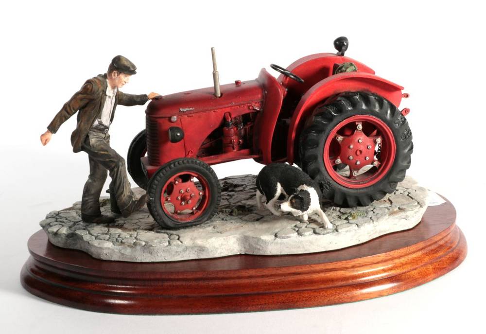 Lot 70 - Border Fine Arts 'Kick Start' (David Brown Cropmaster Tractor, Farmer and Collie), model No....