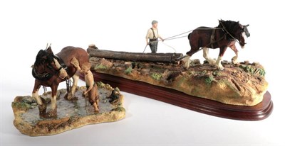 Lot 77 - Border Fine Arts 'Logging' model No. B0700 by Ray Ayres, limited edition 219/1750, on wood...