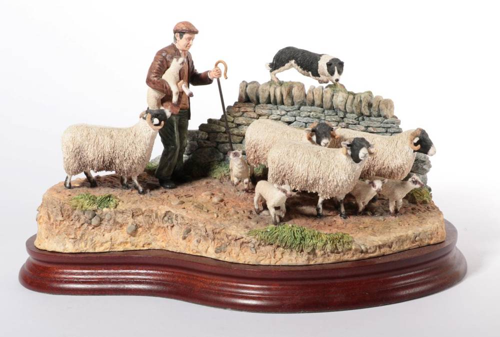 Lot 83 - Border Fine Arts 'Off the Fell' (Farmer, Sheep & Border Collie), model No. B1040 by Hans...