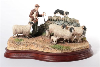 Lot 83 - Border Fine Arts 'Off the Fell' (Farmer, Sheep & Border Collie), model No. B1040 by Hans...