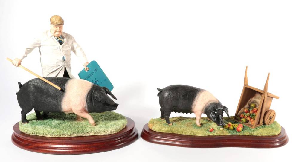 Lot 85 - Border Fine Arts Pig Models: 'Prize Show', model No. B1265 by Hans Kendrick, limited edition...
