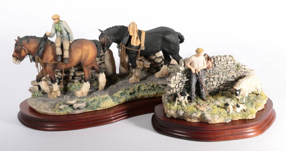Lot 89 - Border Fine Arts 'Safe Delivery' (Shepherd with Ewe Lambing), model No. JH96 by Ray Ayres,...