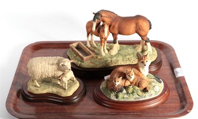 Lot 91 - Border Fine Arts 'Spring Pastures' (Clydesdale Mare and Foal), model No. JH32 by Ray Ayre, on...