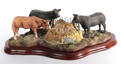 Lot 109 - Border Fine Arts 'Winter Rations' - First Version - (Three quarter Limousin Cross Steers),...