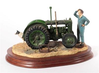 Lot 110 - Border Fine Arts 'Won't Start' (Tractor, farmer and collie), model No. B0299 by Ray Ayres, on...