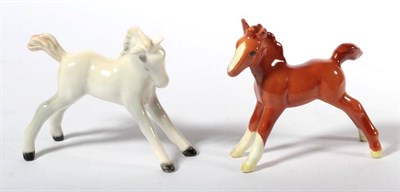 Lot 136 - Beswick Foal (Small, Stretched, Facing Left), model No. 997, chestnut gloss and Foal (Small,...
