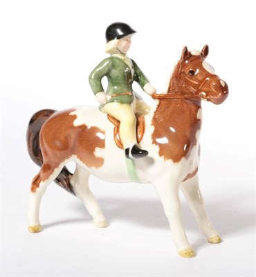 Lot 139 - Beswick Girl on Pony, model No. 1499, Skewbald gloss