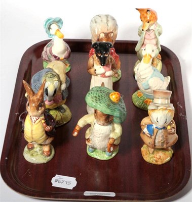 Lot 168 - Beswick Beatrix Potter Figurines Including: 'Amiable Guinea-Pig', Style One, 'Benjamin Bunny',...