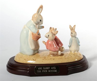 Lot 175 - Beswick Beatrix Potter Tableau 'Mrs. Rabbit and the four Bunnies', model No. P3672,  limited...