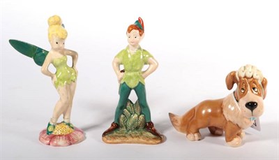 Lot 177 - Beswick Walt Disney Peter Pan Series Characters: 'Nana', model No. 1301, 'Peter Pan', model No....