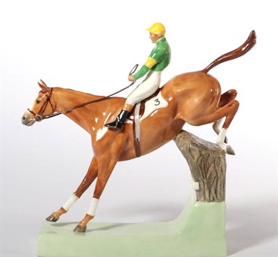 Lot 181 - Royal Worcester 'Over the Sticks', model No. RW3116 by Doris Lindner, Green and Yellow Silks,...