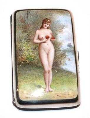 Lot 198 - A Victorian silver enamelled cigarette case, circa 1888 by George Heath, London, decorated with...
