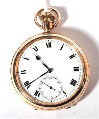 Lot 205 - A 9 carat gold open faced pocket watch
