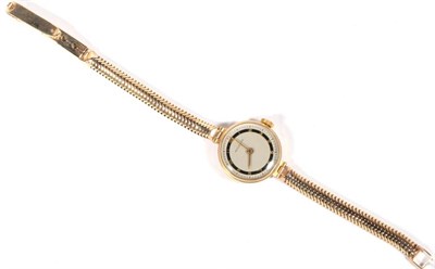 Lot 212 - A 9 carat gold Resolute watch on a 9 carat gold bracelet strap, 21.4g gross