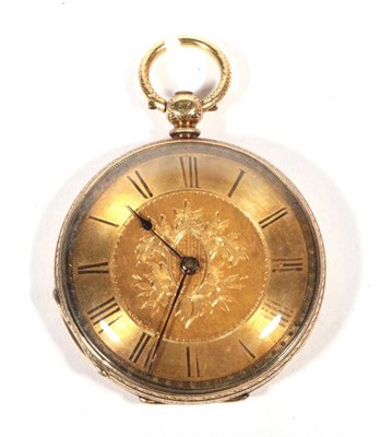 Lot 274 - An 18 carat gold fob watch