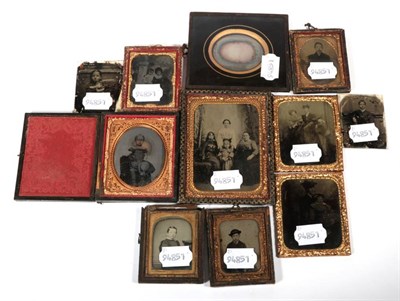 Lot 303 - A collection of eleven various Victorian Daguerrotypes and Ambrotypes of women and children,...