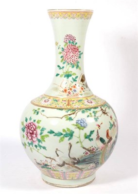 Lot 317 - A Chinese famille rose bottle vase, bearing seal mark, 40cm high