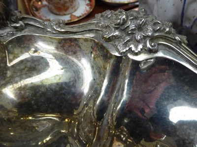 Lot 336 - ~ A William IV silver swing-handled basket, Messrs Barnard, London, 1835, with foliate border...
