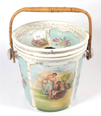 Lot 354 - Late 19th/early 20th century Continental transfer printed slop pail with liner