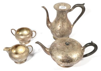 Lot 403 - A Canadian metalware four piece tea and coffee service, Birks, stamped Sterling, with engraved...