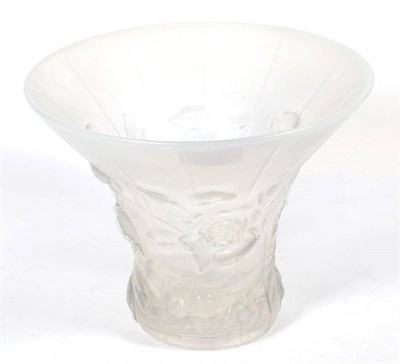 Lot 422 - A 1920s floral decorated opaque glass vase stamped ''Barolac'', 23cm diameter