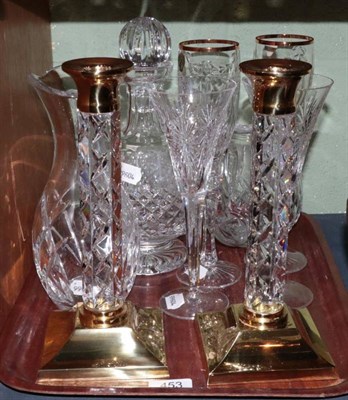 Lot 453 - A group of Waterford Crystal Comprising: two pairs of champagne flutes, a decanter, a water...