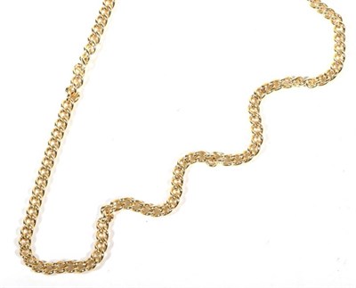 Lot 489 - A 9 carat gold broad curb link chain necklace, length 51cm