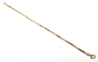 Lot 494 - A 9 carat gold long link bracelet, length 19.5cm