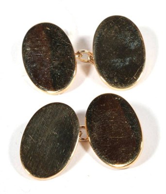 Lot 506 - A pair of 9ct gold double oval cufflinks, 13.4g