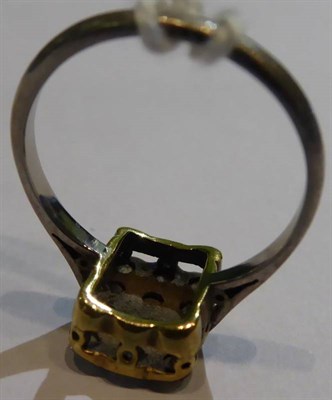 Lot 519 - ~ A diamond plaque ring, a rectangular plaque pave set with round brilliant cut diamonds, total...