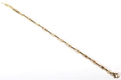 Lot 522 - An 18 carat gold fancy bar link bracelet, length 21cm