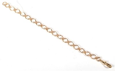 Lot 524 - A 9 carat gold hoop link bracelet, length 19cm