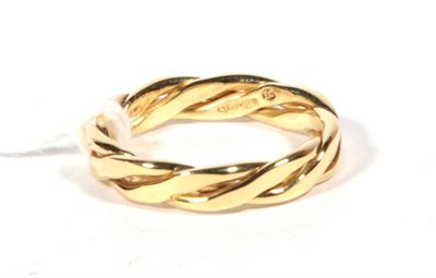 Lot 531 - An 18 carat gold twisted band ring, finger size L