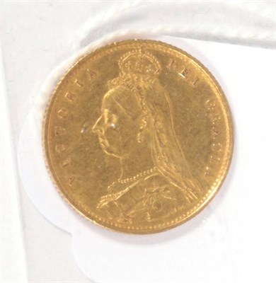 Lot 536 - A shield back half sovereign, 1887