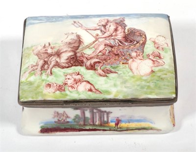 Lot 550 - A late 18th/early 19th century Continental trinket box, decorated with figures in a landscape