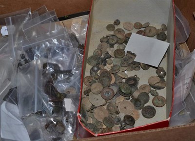 Lot 560 - ~ A collection of antiquities and miscellaneous metal detector finds, comprising Roman to Post...