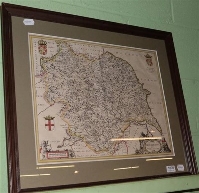 Lot 1000 - ~ Probably Blaeu (Johannes) 'Ducatus Eboracensis Anglice Yorkshire', hand-coloured map, 30cm by...