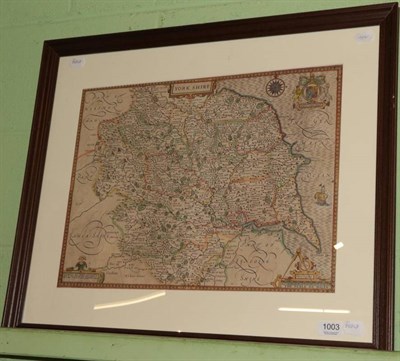 Lot 1003 - ~ Speede (John) 'Yorkshire', hand-coloured map, 38cm by 50cm