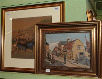 Lot 1007 - ~ M. Whitehouse Radford (19th/20th century) Boats in harbour, signed, pencil and watercolour,...