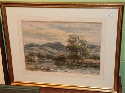 Lot 1017 - John Hamilton Glass (1820-1885) An old mill river landscape, watercolour on paper, 34cm by 48cm