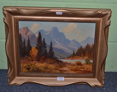 Lot 1037 - Roland Gissing (1895-1967) Kananaskis Valley, signed oil on board, 39cm by 49cm